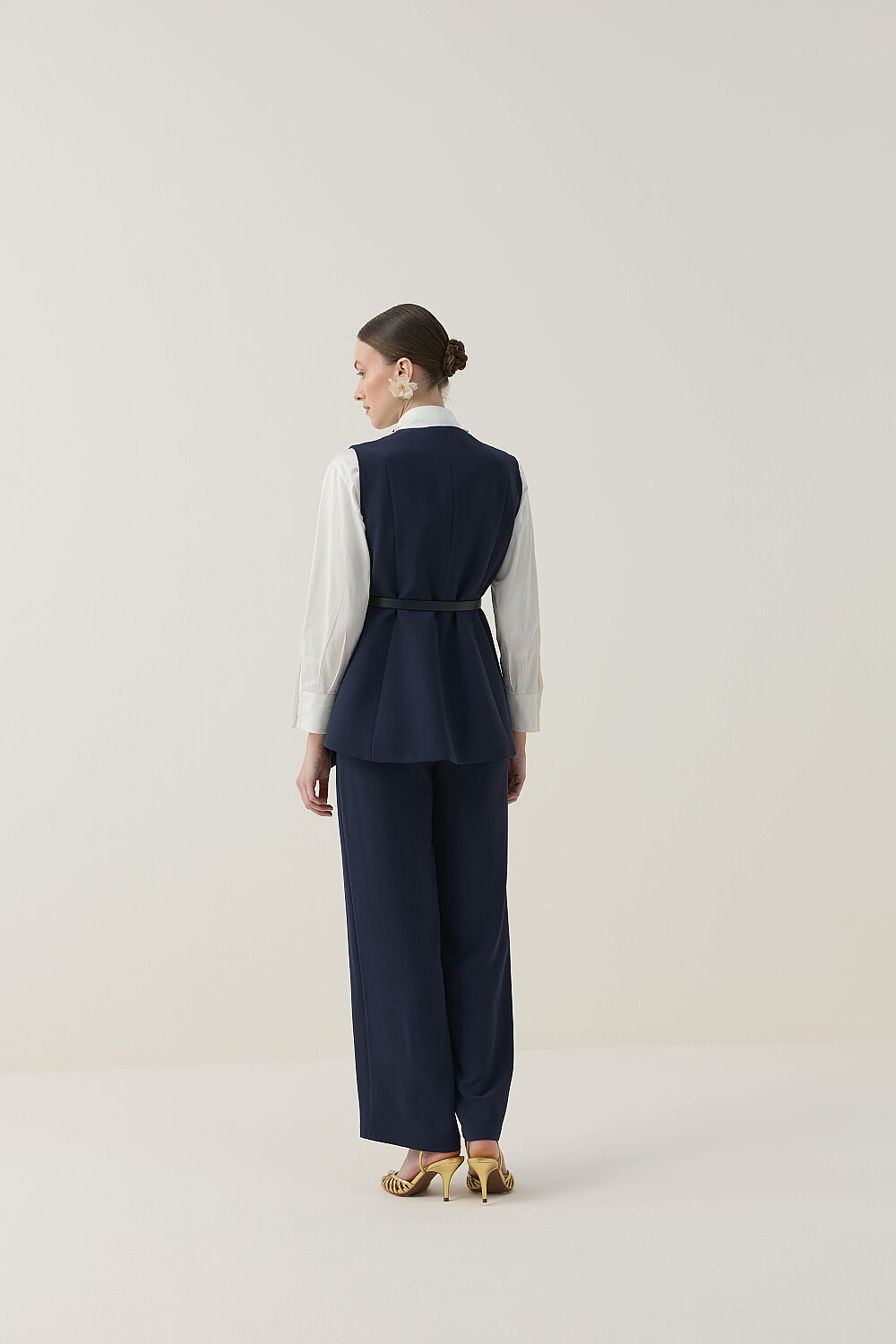 ASİMETRİK YELEK TAKIM LACİVERT - 6