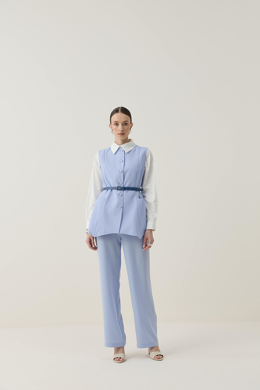 ASİMETRİK YELEK TAKIM MAVİ - 2