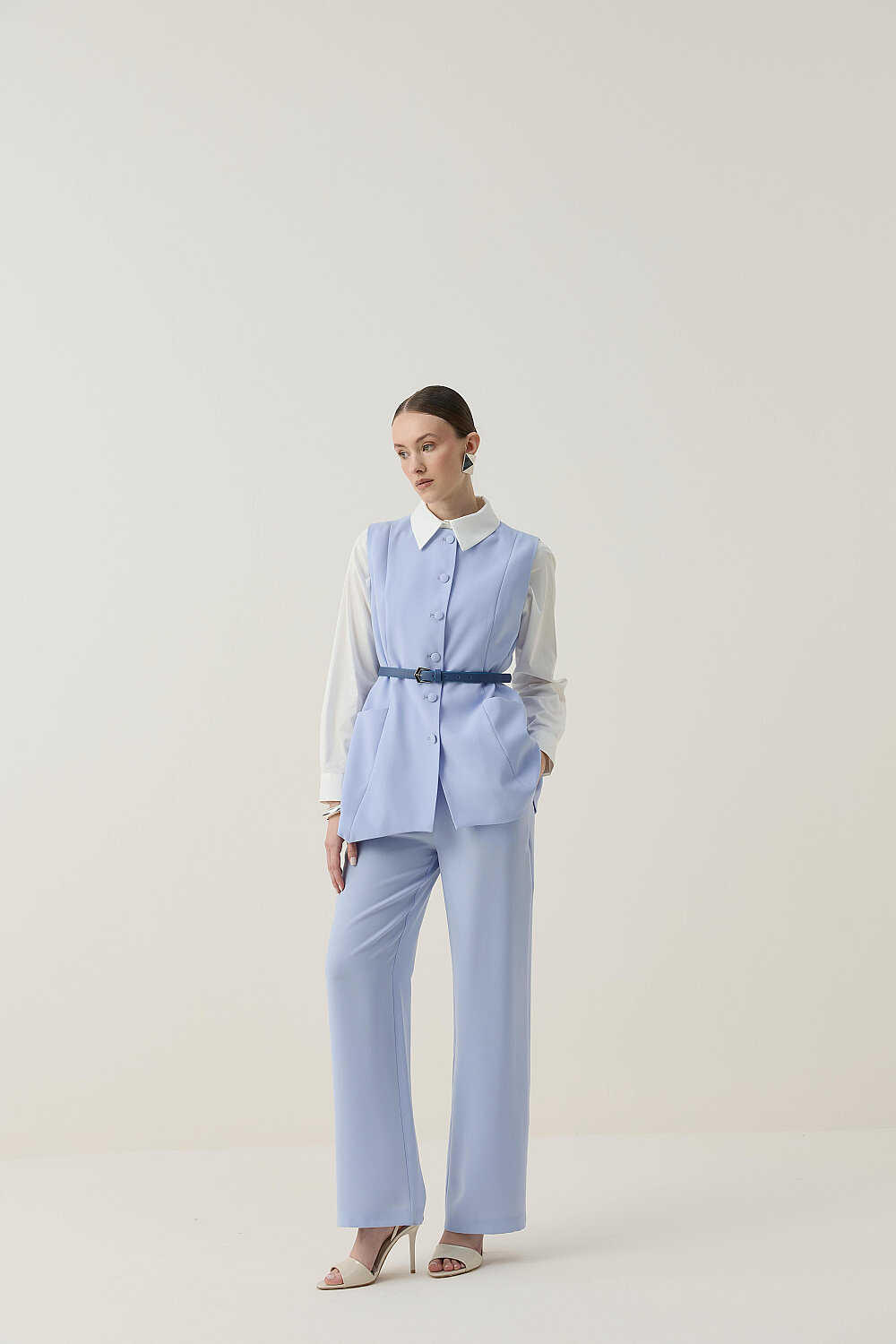 ASİMETRİK YELEK TAKIM MAVİ - 3