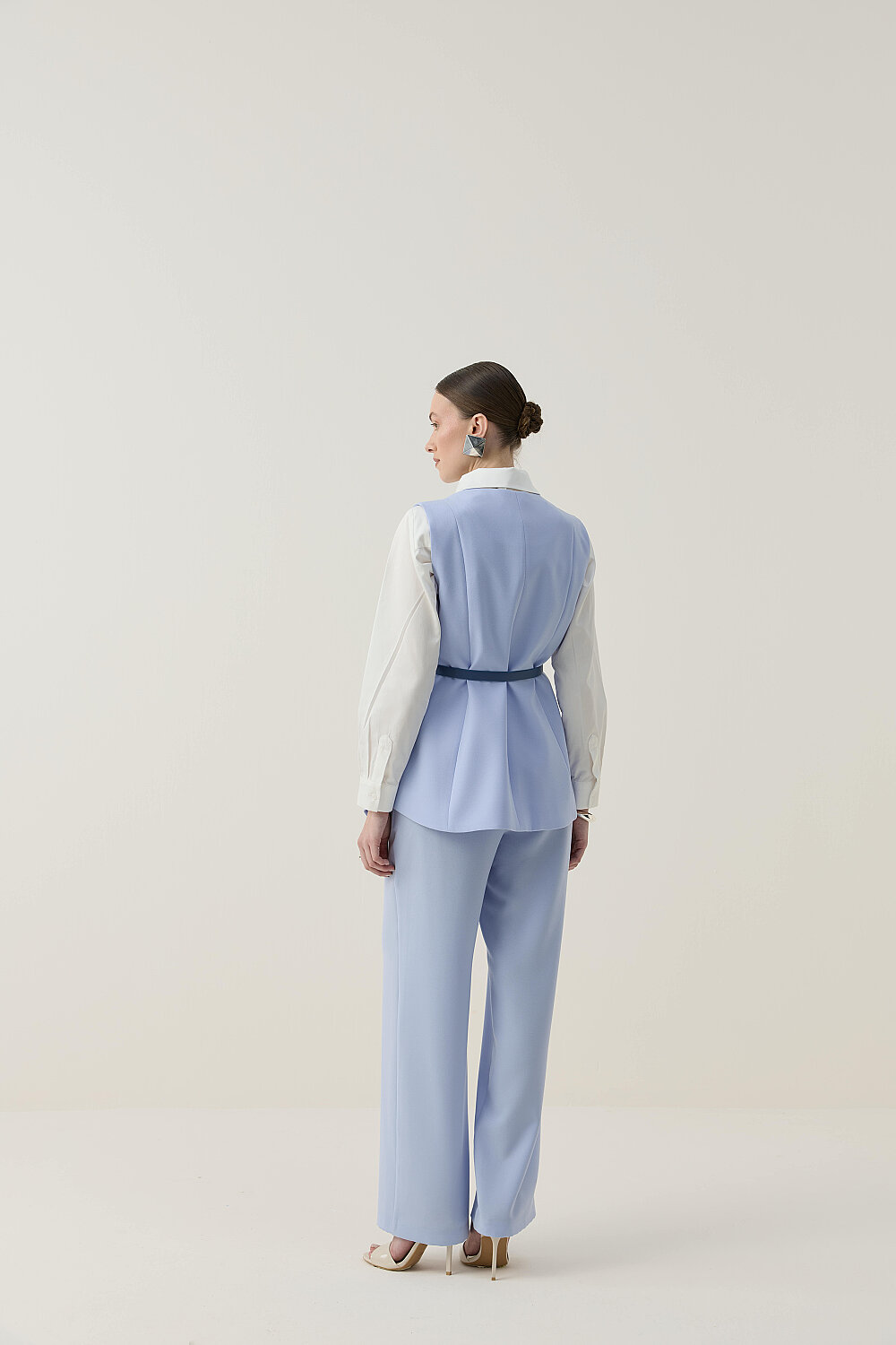 ASİMETRİK YELEK TAKIM MAVİ - 6