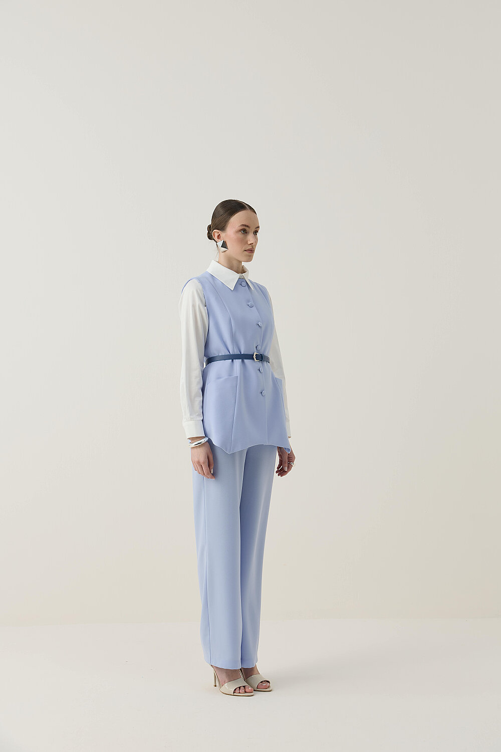 ASİMETRİK YELEK TAKIM MAVİ - 7