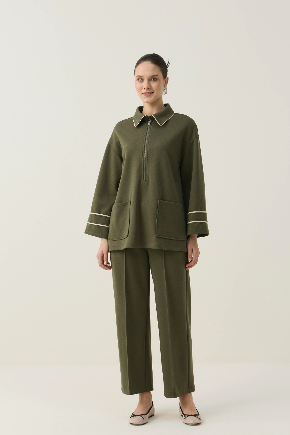 BİTKİSEL İPEK KUMAŞLI BİYE DETAYLI SCUBA TAKIM HAKİ - 2