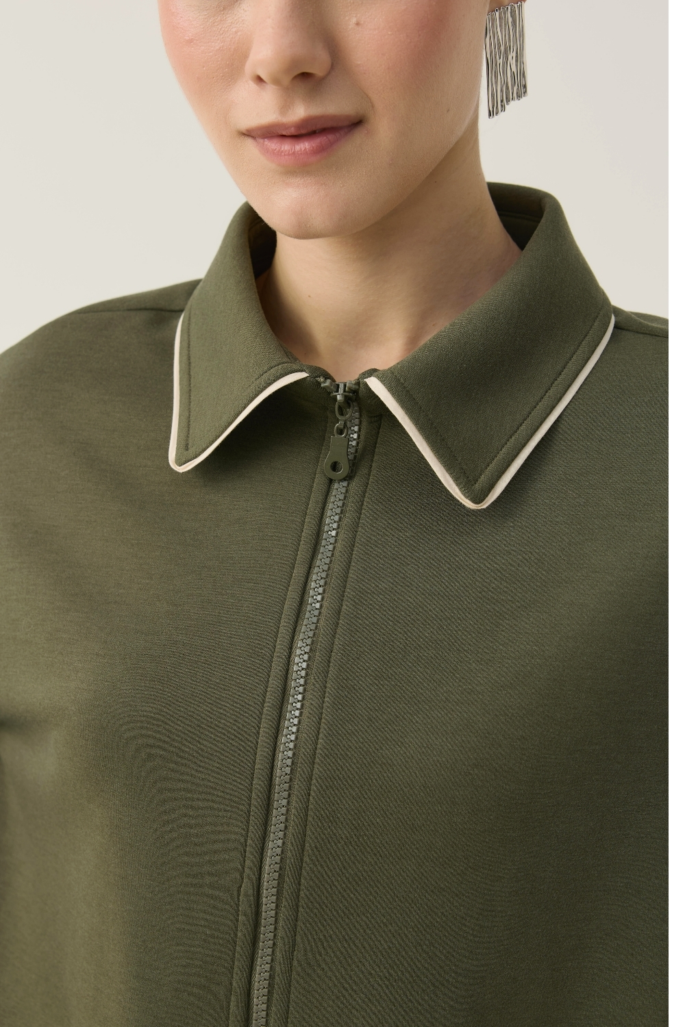 BİTKİSEL İPEK KUMAŞLI BİYE DETAYLI SCUBA TAKIM HAKİ - 10