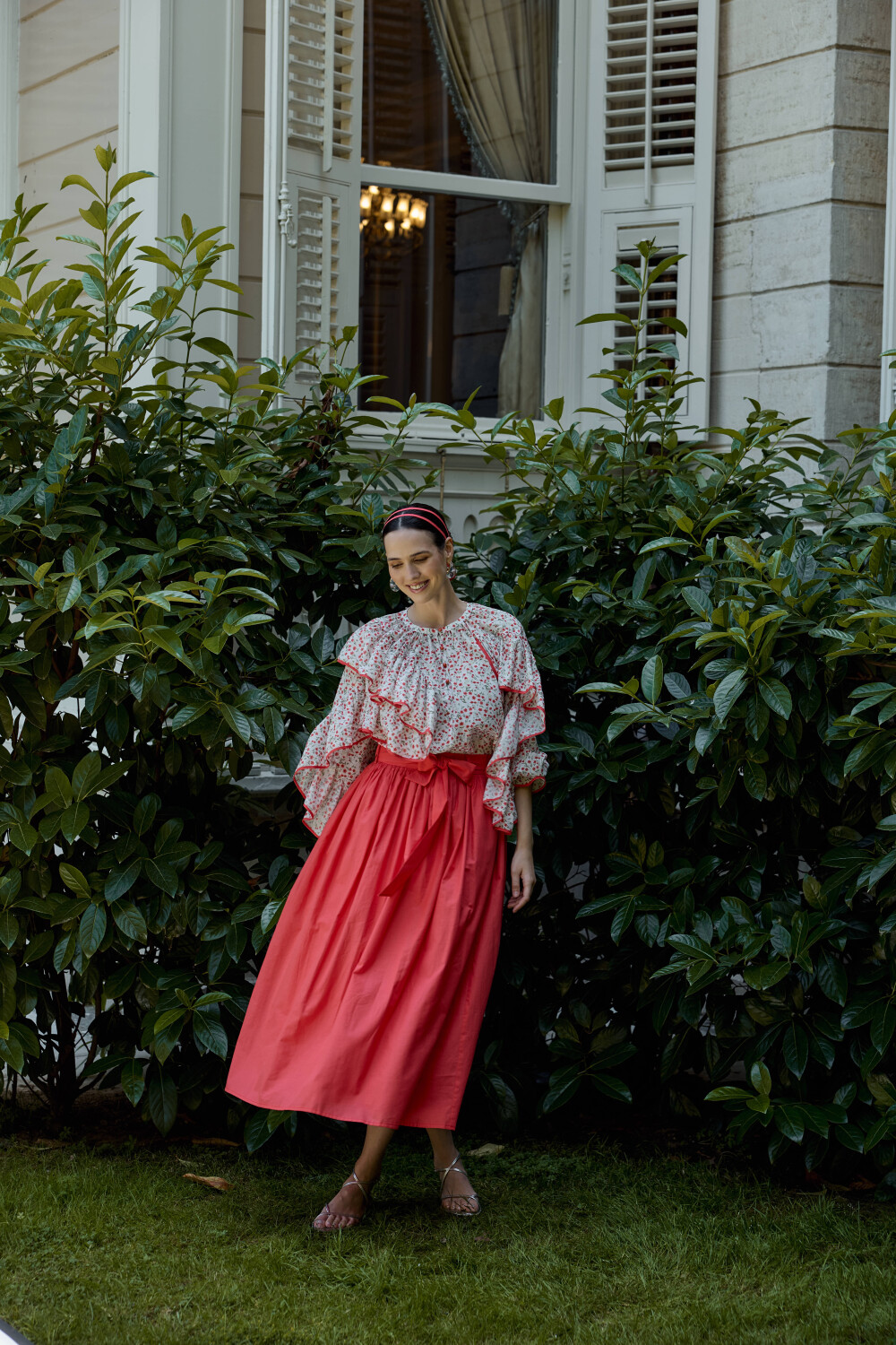 BÜZGÜLÜ POPLİN ETEK MERCAN 