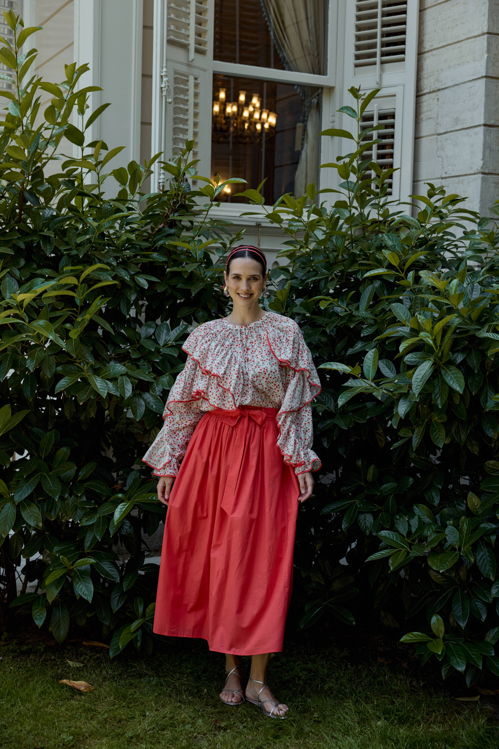 ÇİÇEK DESENLİ BLUZ MERCAN - 1