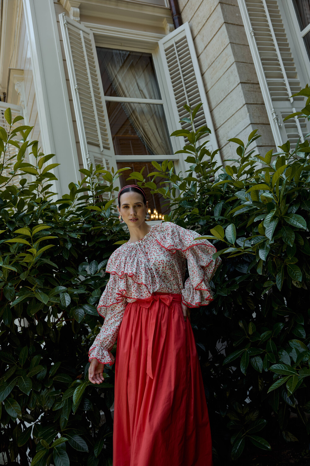 ÇİÇEK DESENLİ BLUZ MERCAN - 5