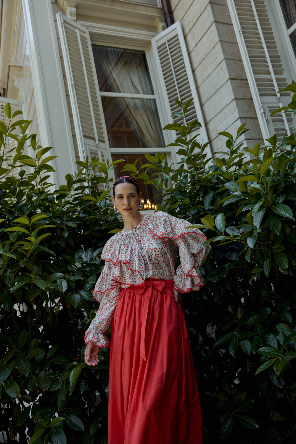 ÇİÇEK DESENLİ BLUZ MERCAN - 5