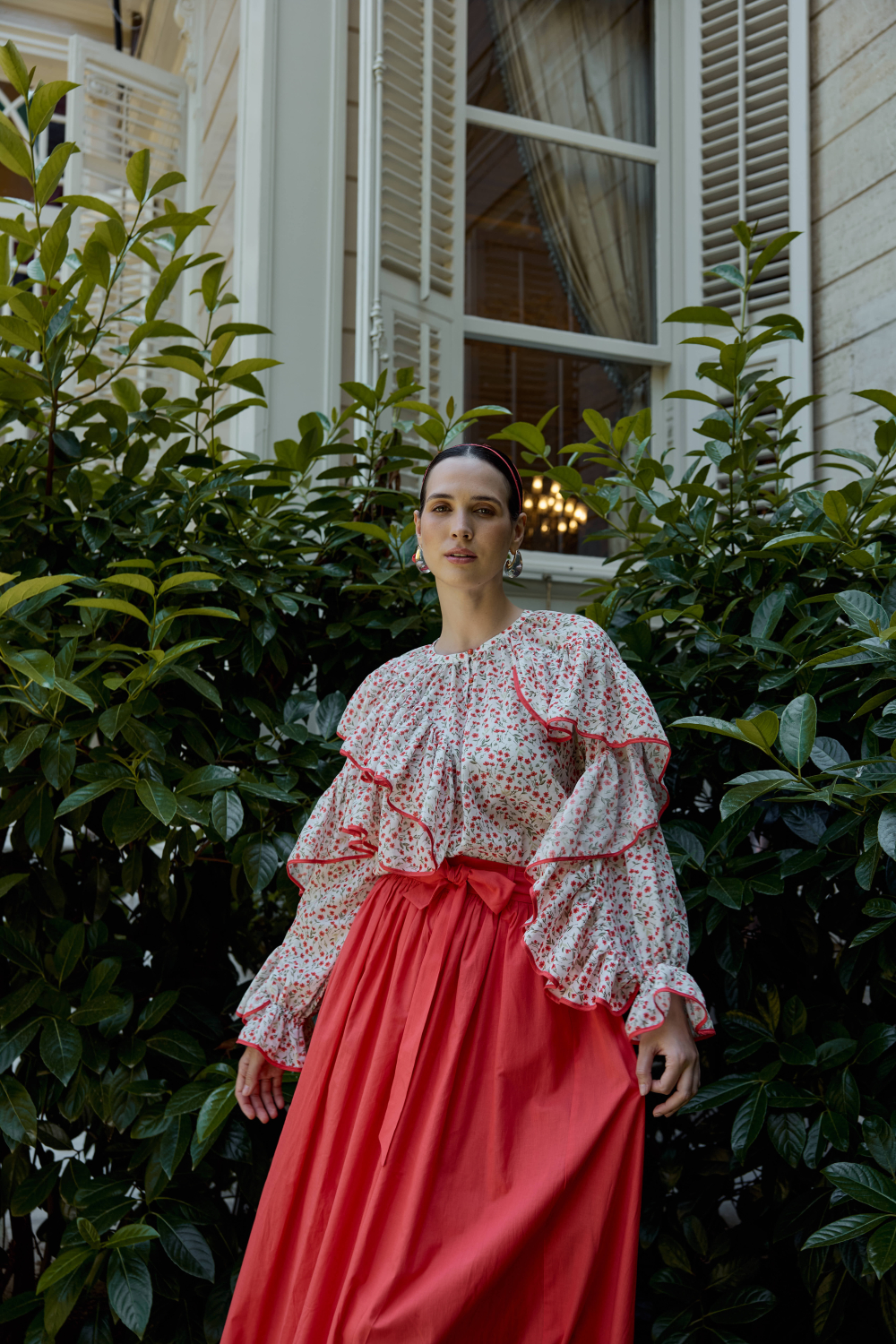 ÇİÇEK DESENLİ BLUZ MERCAN - 2