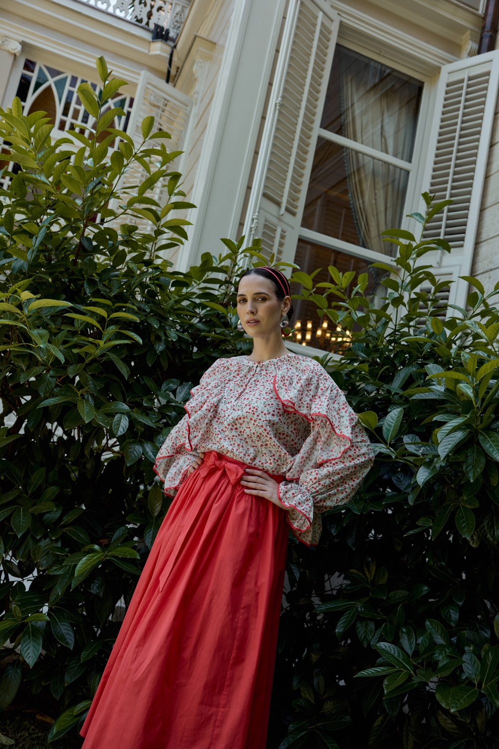 ÇİÇEK DESENLİ BLUZ MERCAN - 6