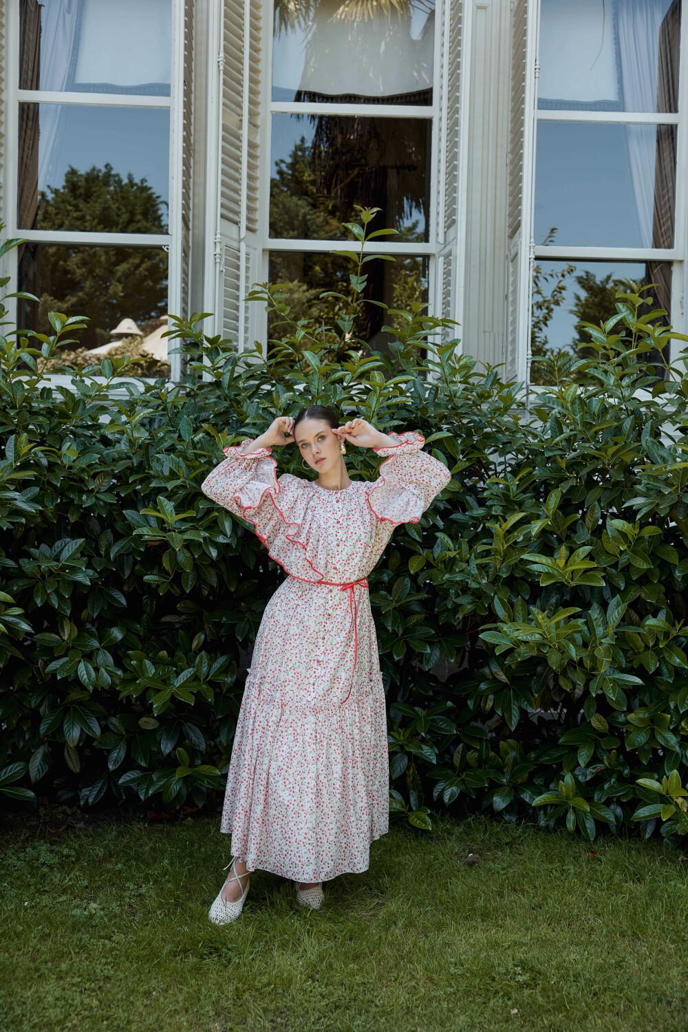 ÇİÇEK DESENLİ ELBİSE MERCAN - 6