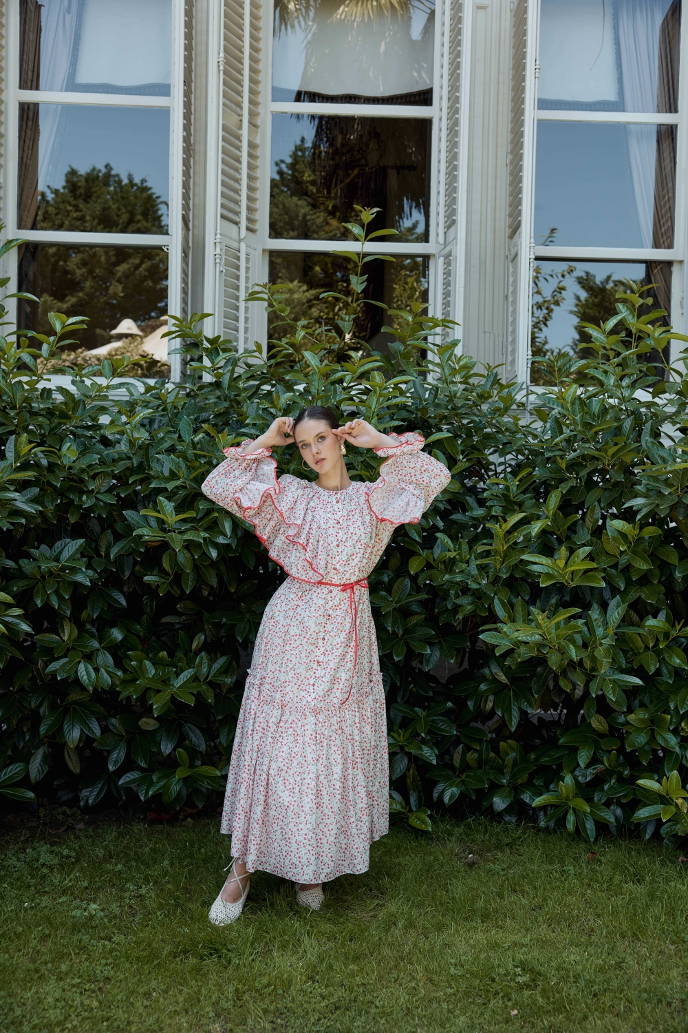 ÇİÇEK DESENLİ ELBİSE MERCAN - 6