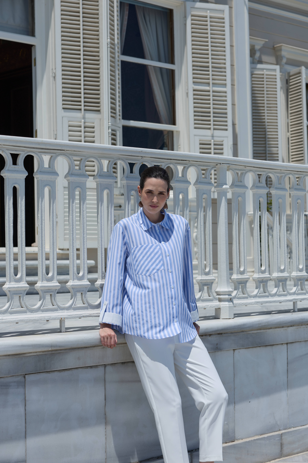 ÇİZGİLİ GÖMLEK MAVİ - 3