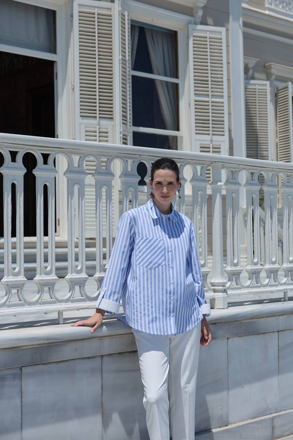 ÇİZGİLİ GÖMLEK MAVİ - 4