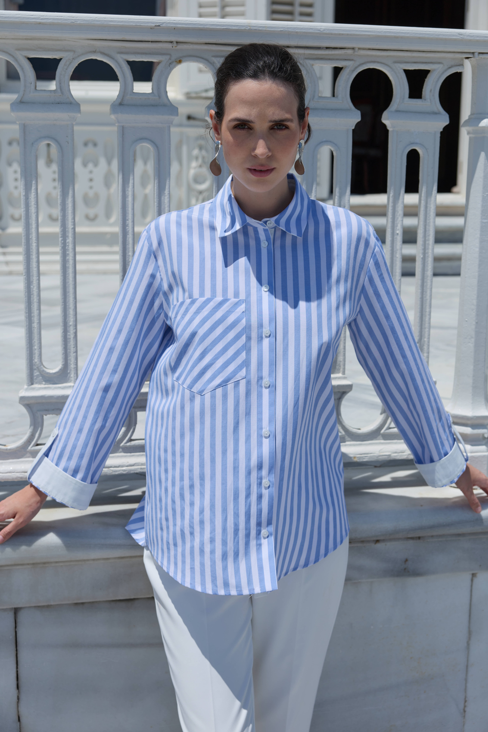 ÇİZGİLİ GÖMLEK MAVİ - 5