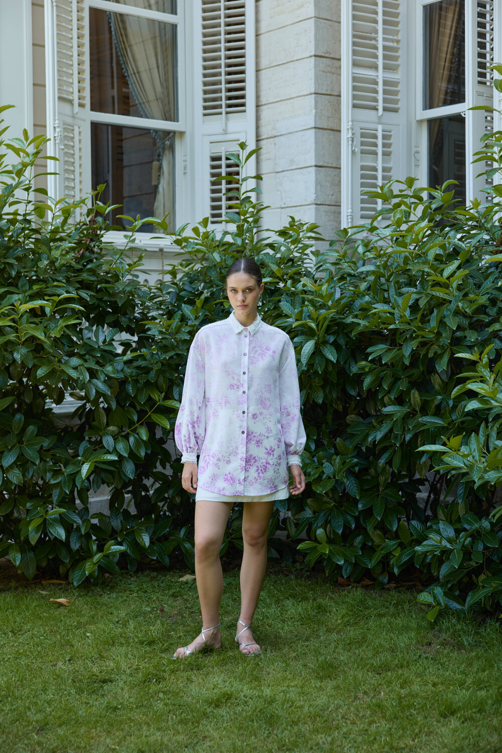 DEGRADE DESENLİ KETEN TUNİK LİLA - 5