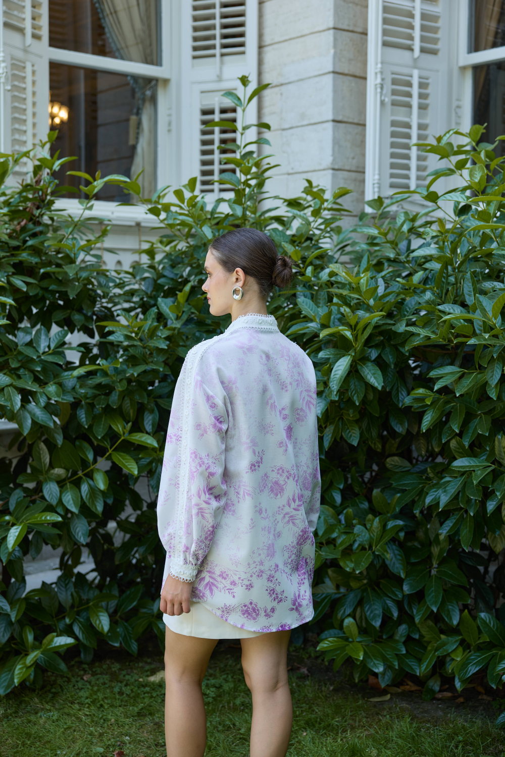 DEGRADE DESENLİ KETEN TUNİK LİLA - 7