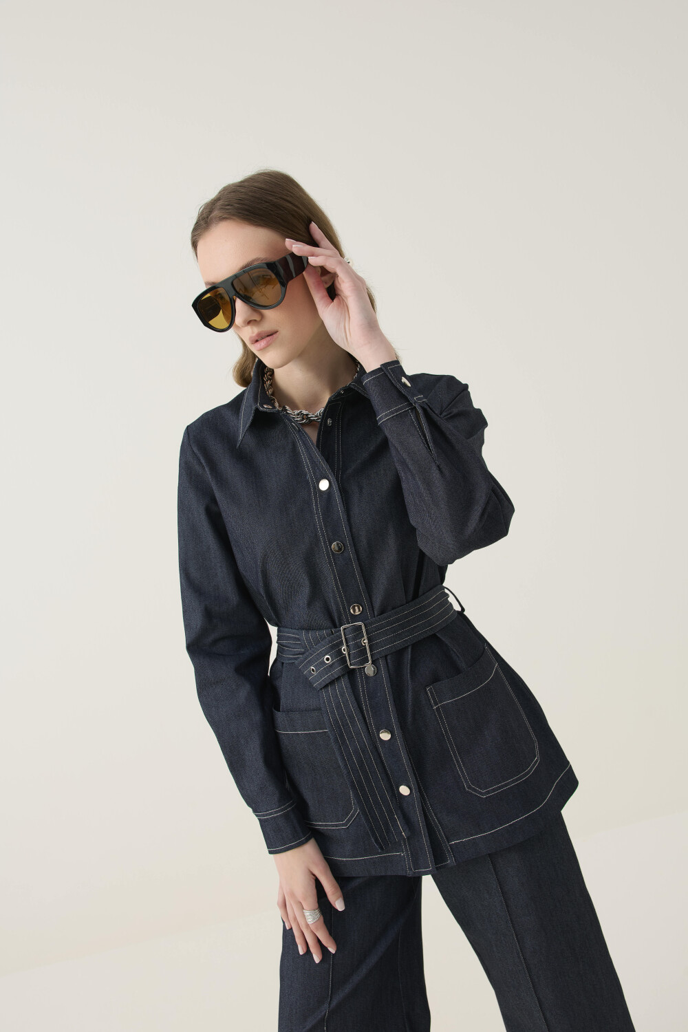 DİKİŞ DETAYLI PREMİUM DENİM TAKIM - 3