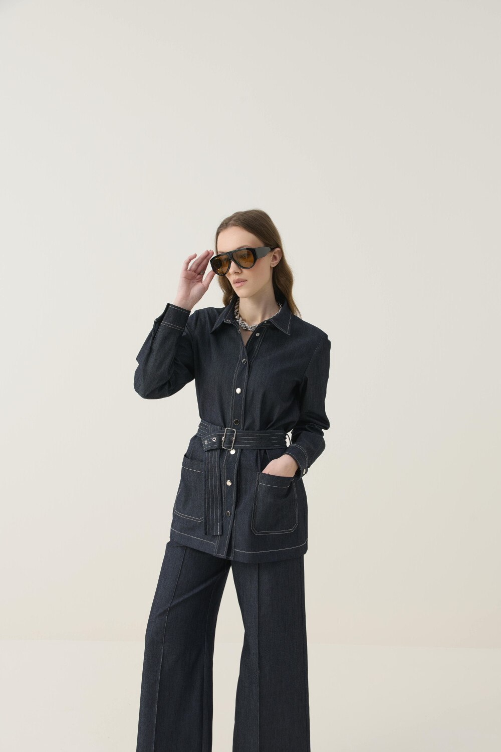 DİKİŞ DETAYLI PREMİUM DENİM TAKIM - 7