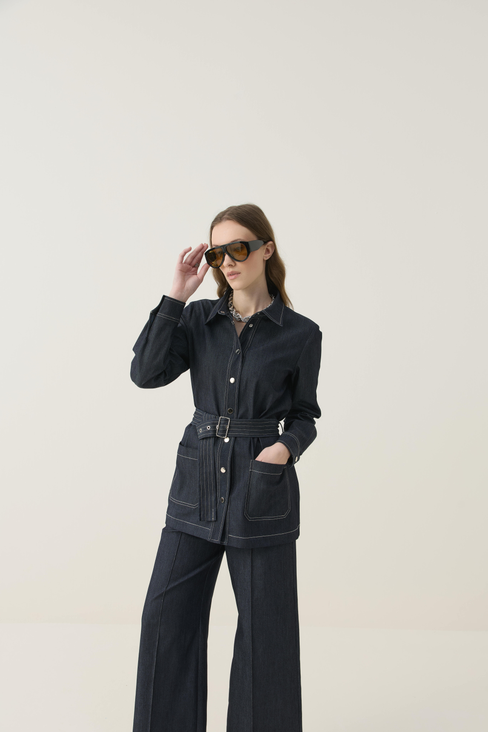 DİKİŞ DETAYLI PREMİUM DENİM TAKIM - 7