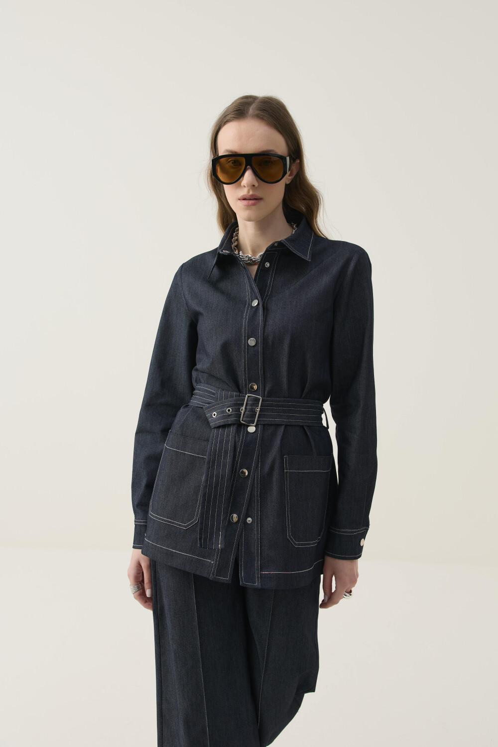 DİKİŞ DETAYLI PREMİUM DENİM TAKIM - 9