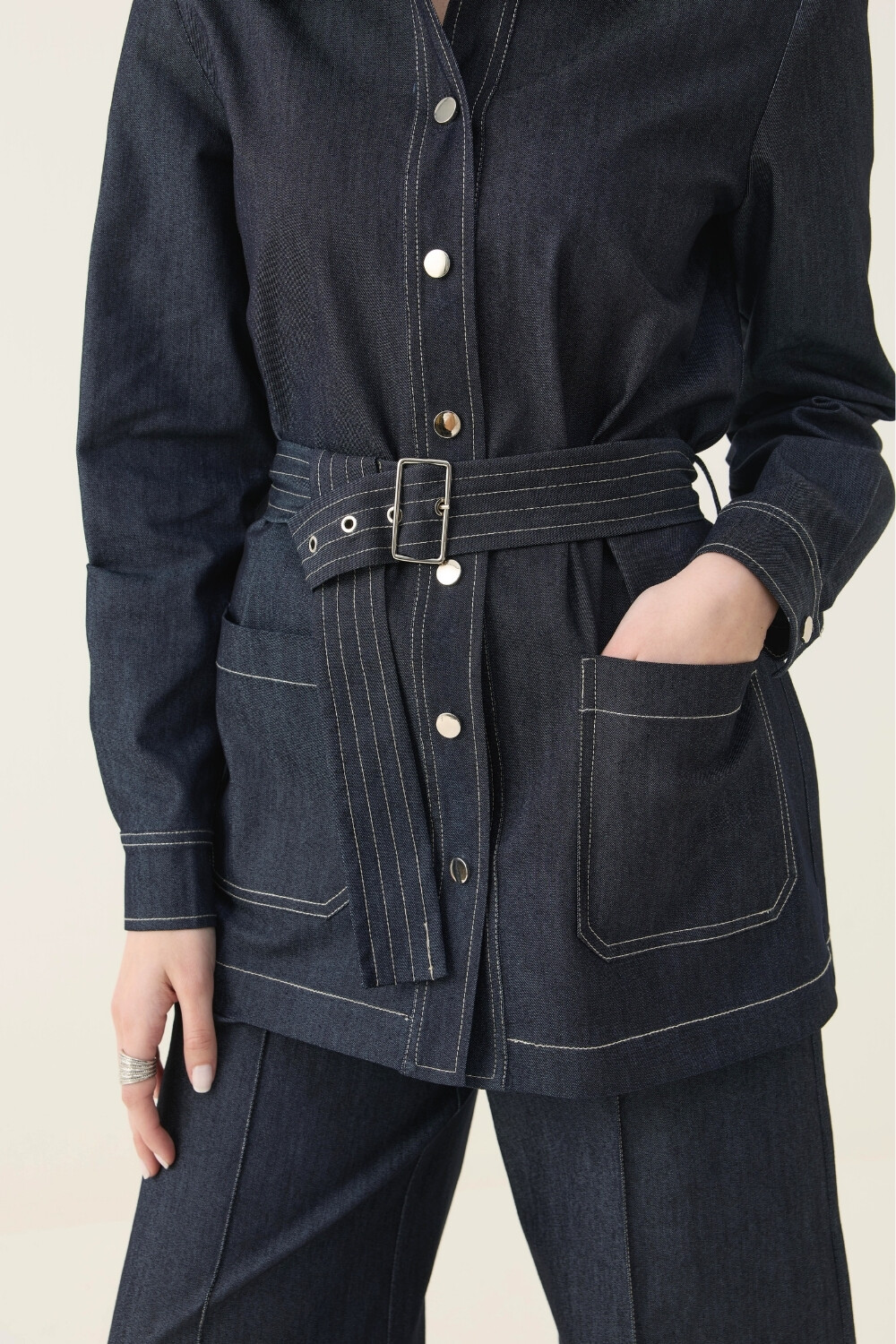 DİKİŞ DETAYLI PREMİUM DENİM TAKIM - 10