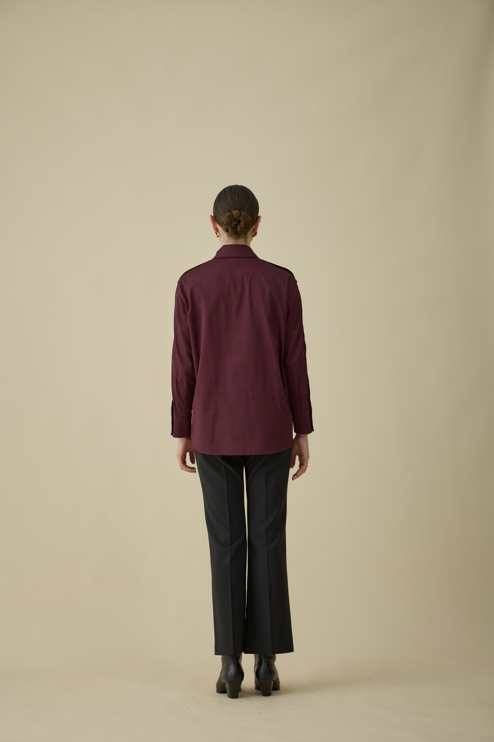 DÜĞME DETAYLI GÖMLEK BORDO - 3