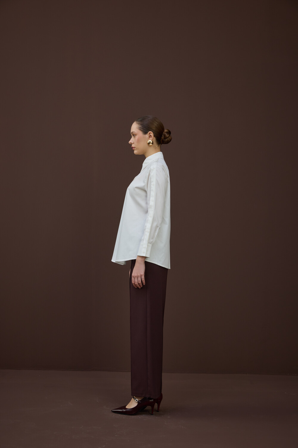 DÜĞME DETAYLI GÖMLEK EKRU - 2