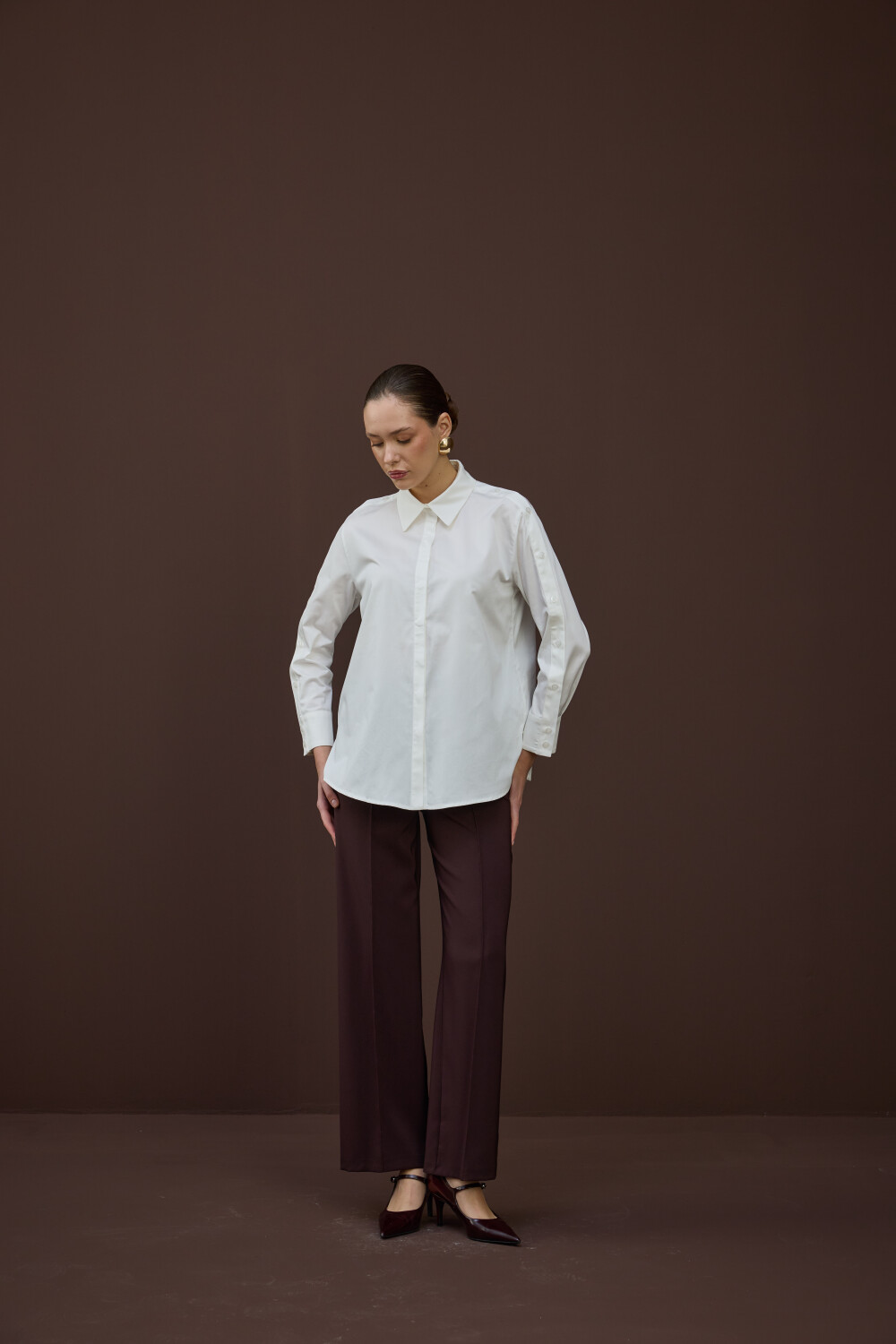 DÜĞME DETAYLI GÖMLEK EKRU - 7