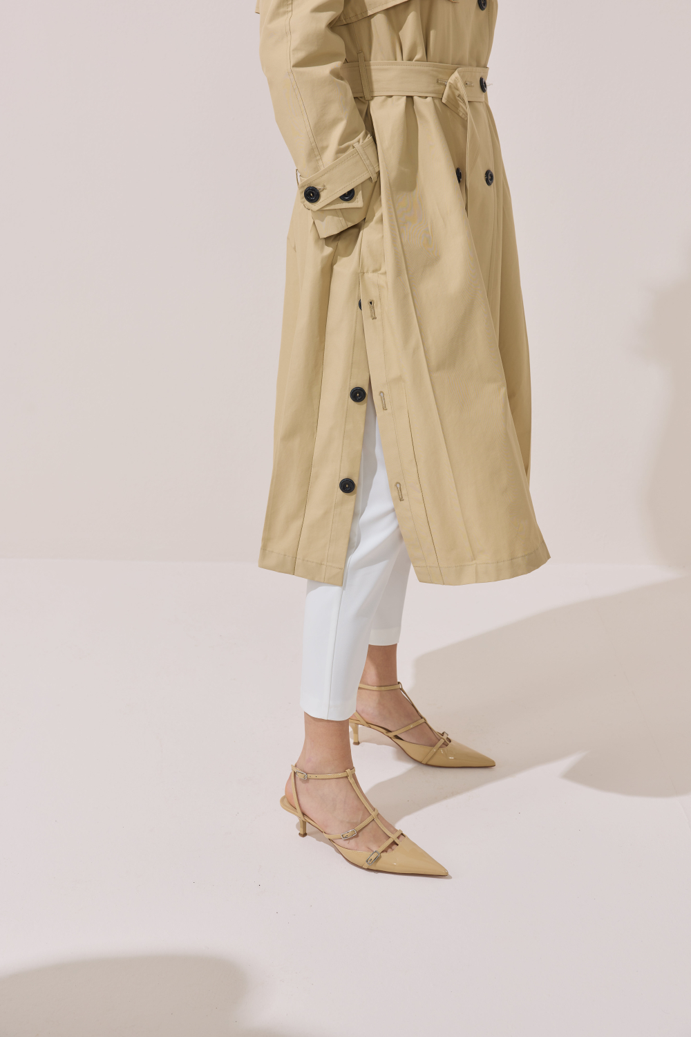 DÜĞME DETAYLI PREMİUM TRENÇKOT CAMEL - 2