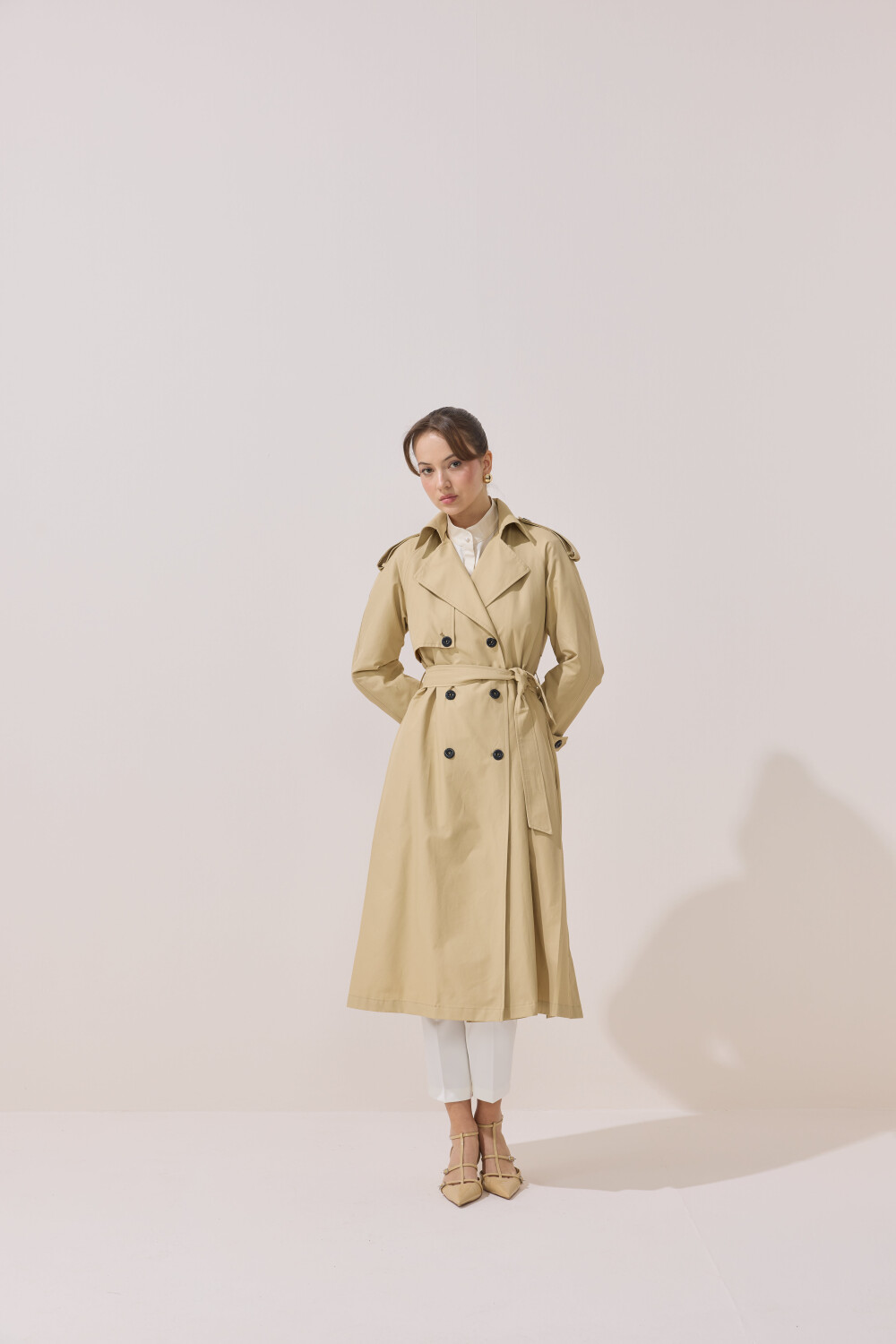 DÜĞME DETAYLI PREMİUM TRENÇKOT CAMEL - 5