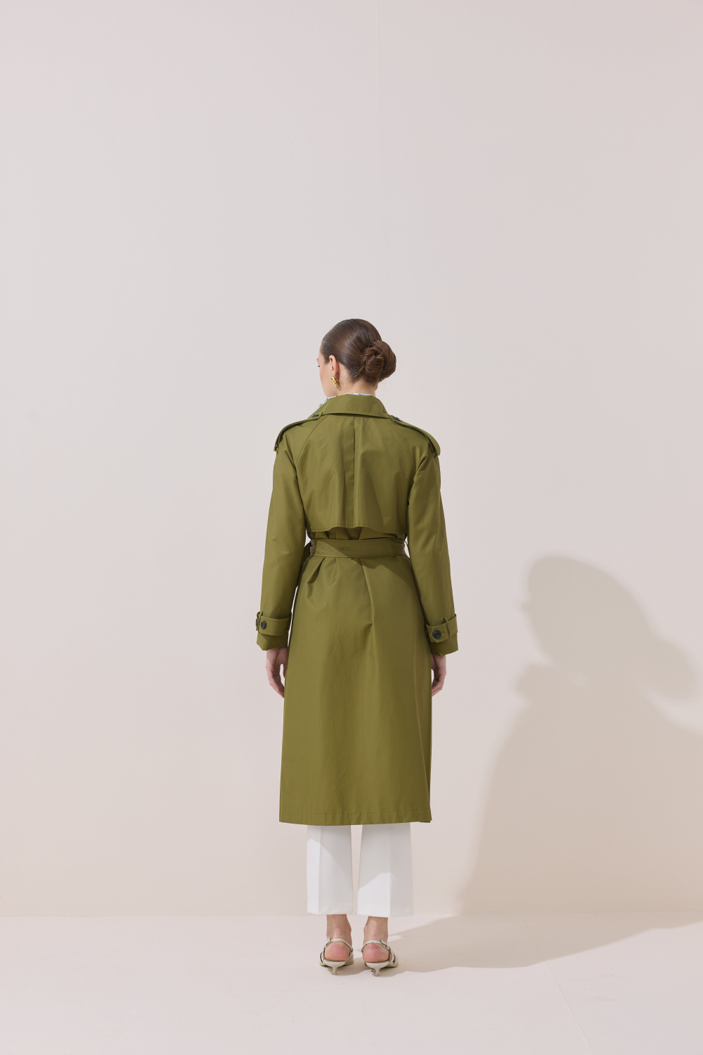 DÜĞME DETAYLI PREMİUM TRENÇKOT HAKİ - 4