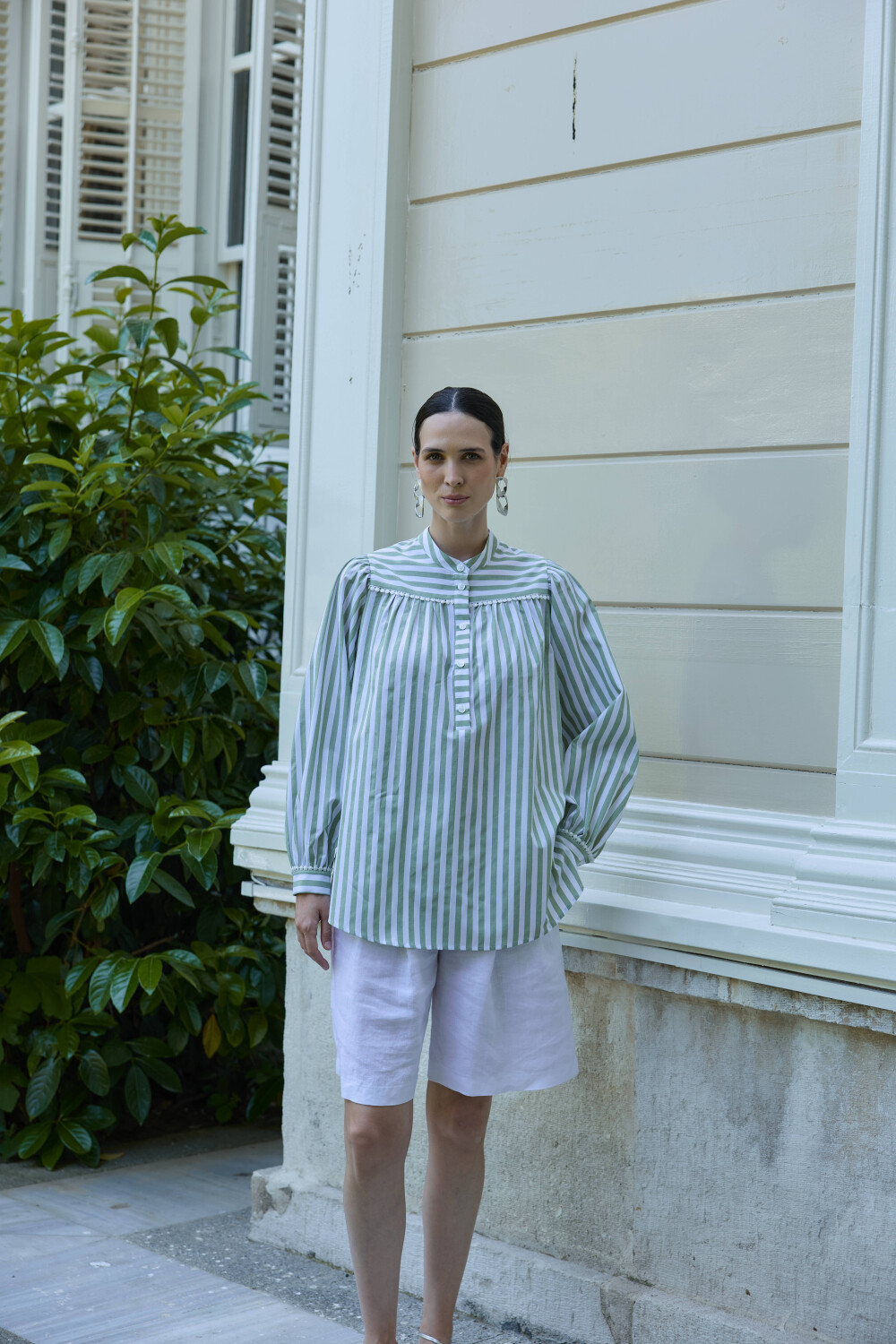 FİSTOLU ÇİZGİLİ GÖMLEK HAKİ - 7