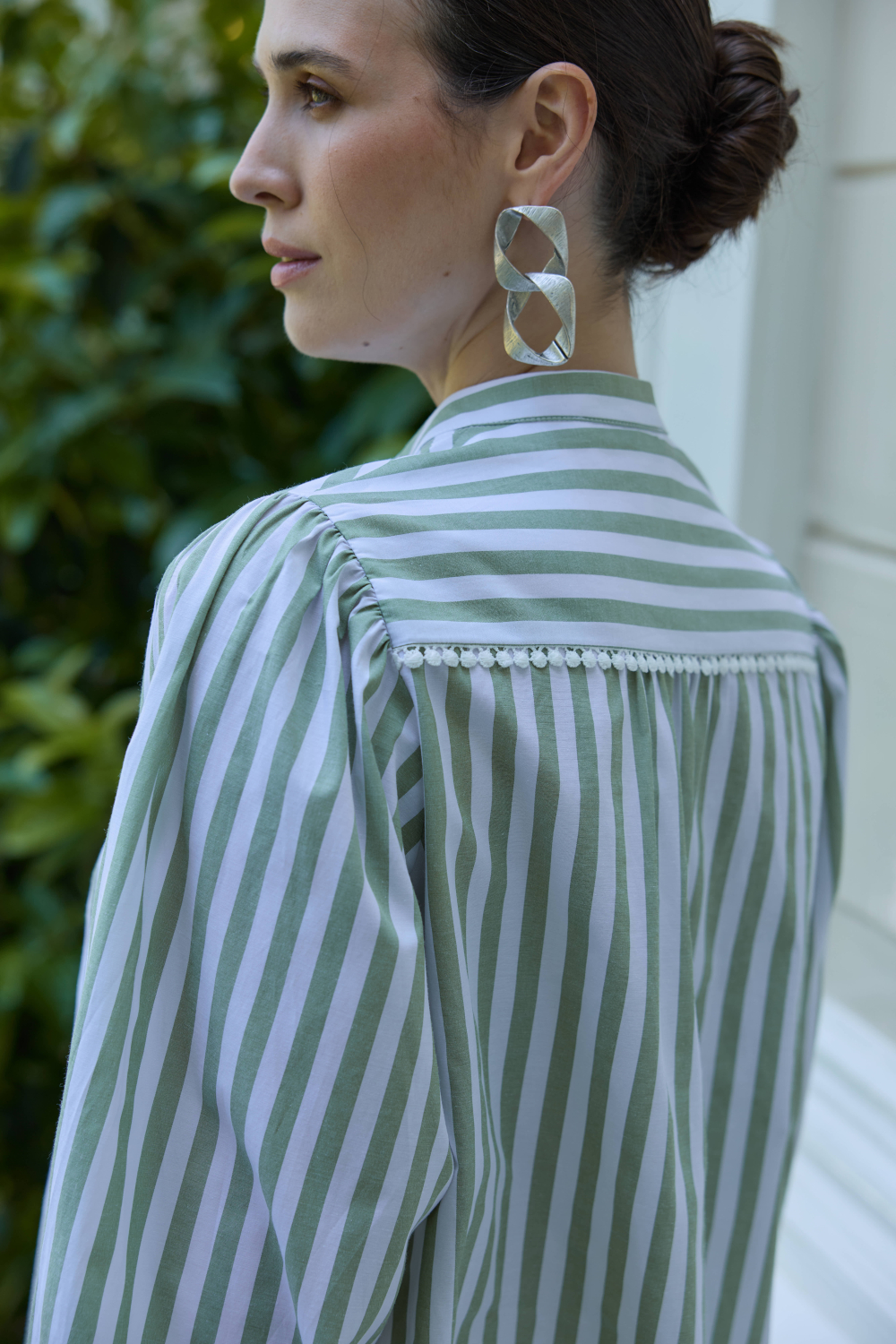 FİSTOLU ÇİZGİLİ GÖMLEK HAKİ - 9