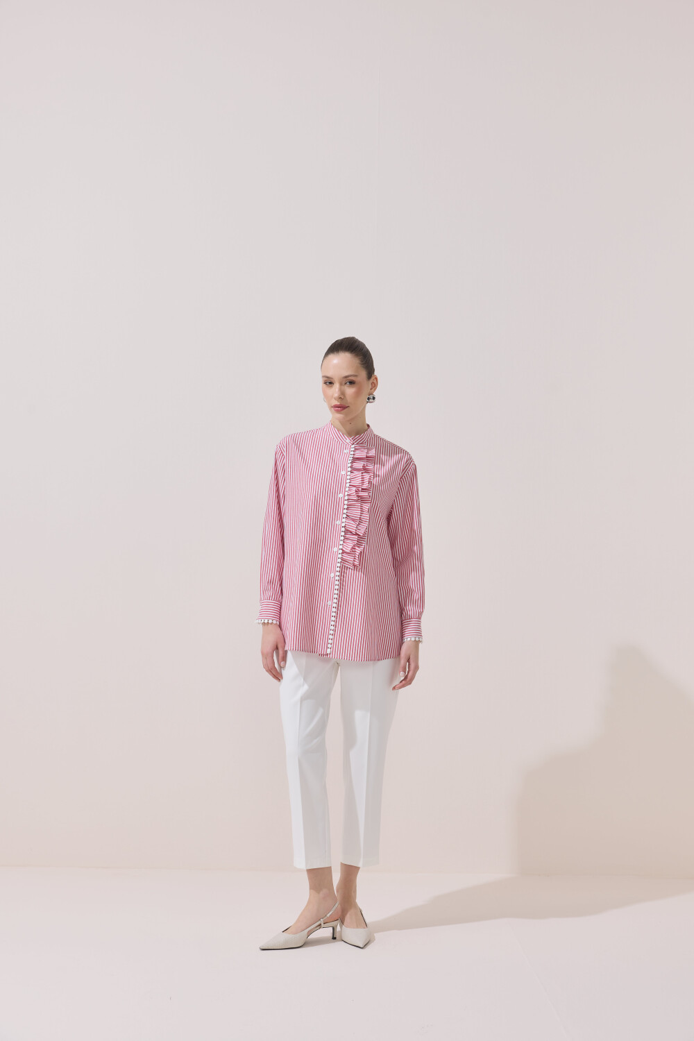 FİSTOLU ÇİZGİLİ TUNİK KIRMIZI - 4