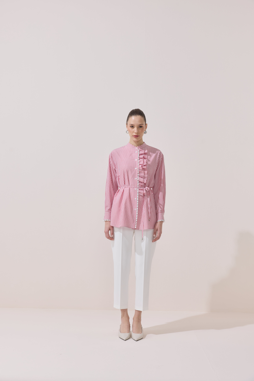 FİSTOLU ÇİZGİLİ TUNİK KIRMIZI - 8