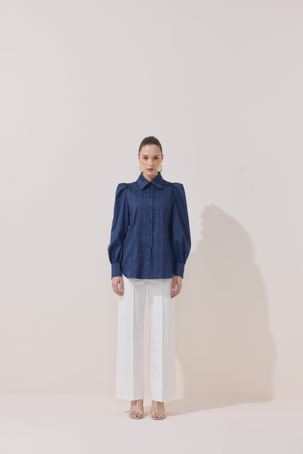 FİSTOLU GÖMLEK LACİVERT - 2