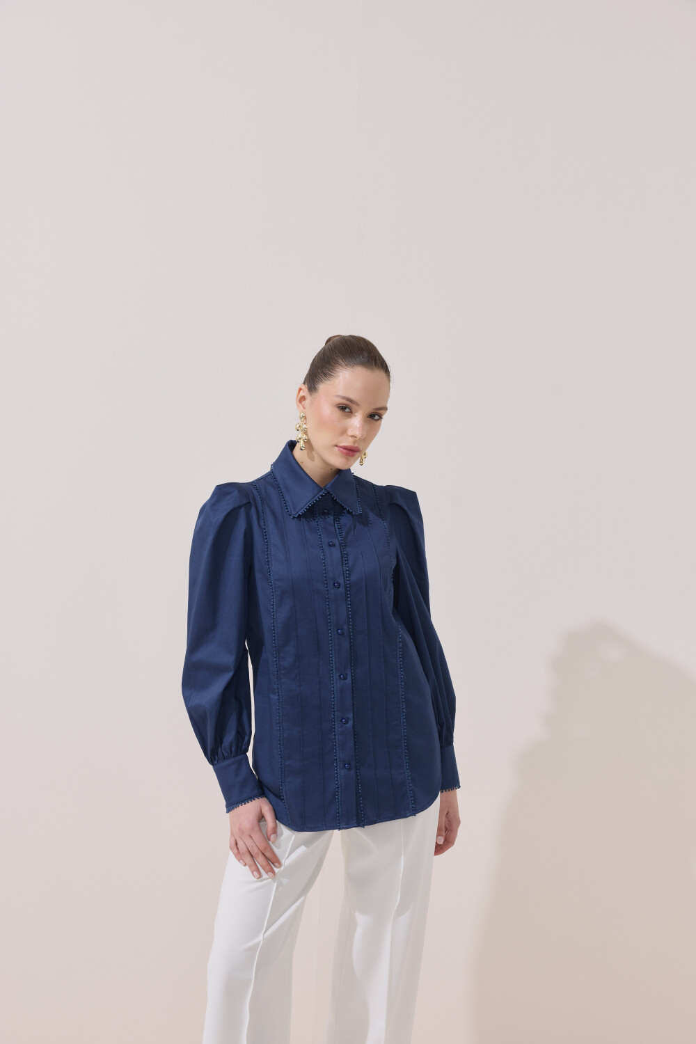 FİSTOLU GÖMLEK LACİVERT - 5