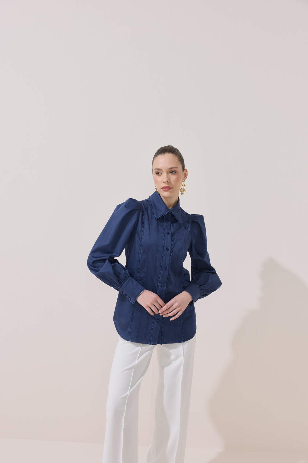 FİSTOLU GÖMLEK LACİVERT - 6