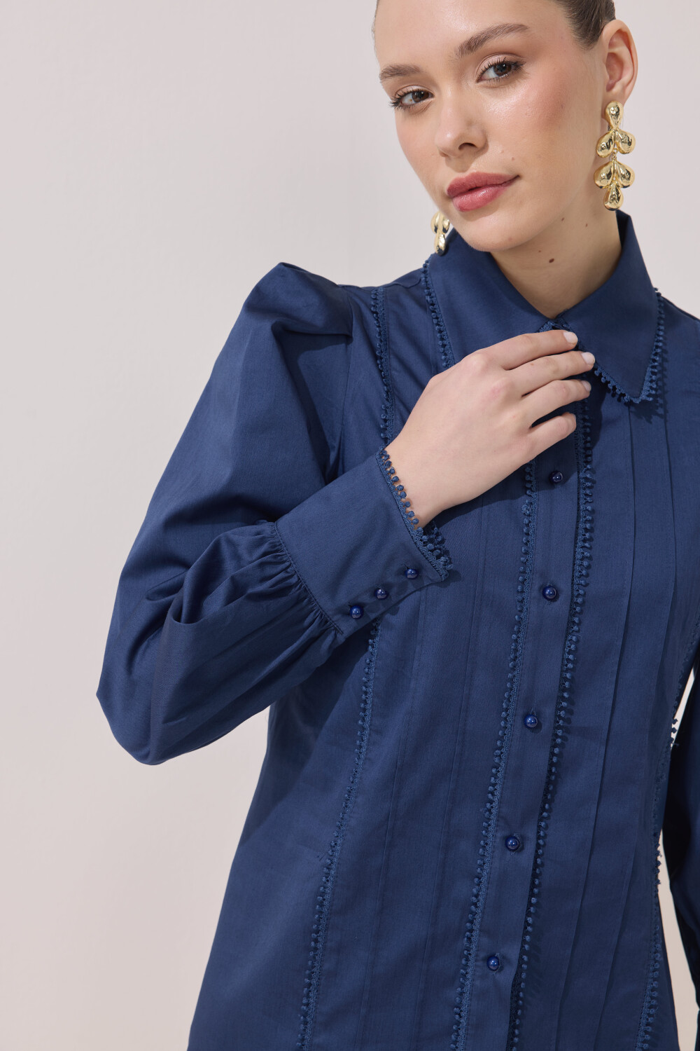 FİSTOLU GÖMLEK LACİVERT - 8