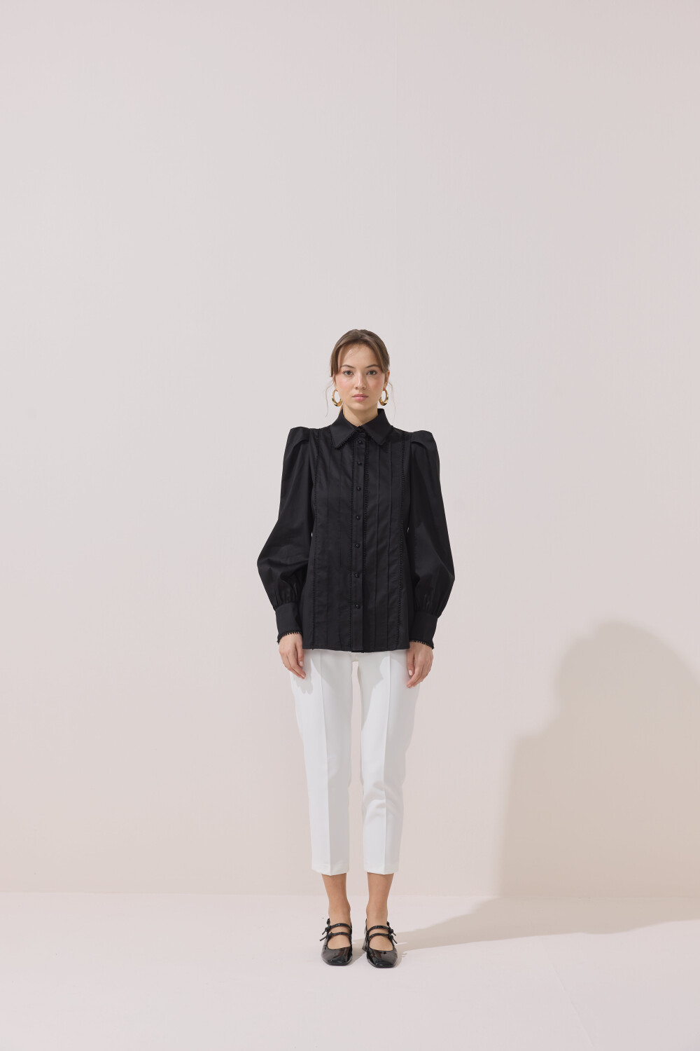 FİSTOLU GÖMLEK SİYAH - 2