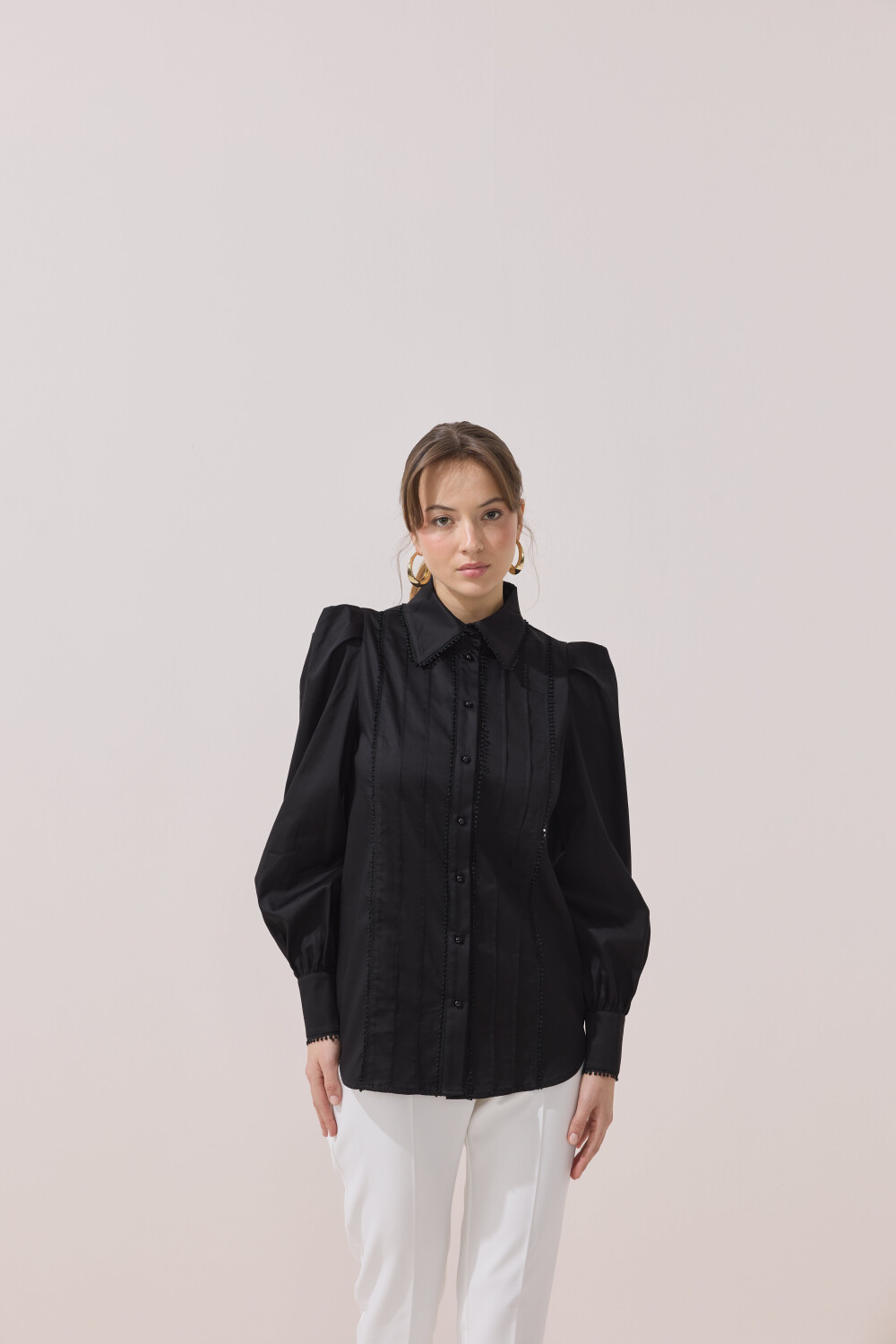 FİSTOLU GÖMLEK SİYAH - 