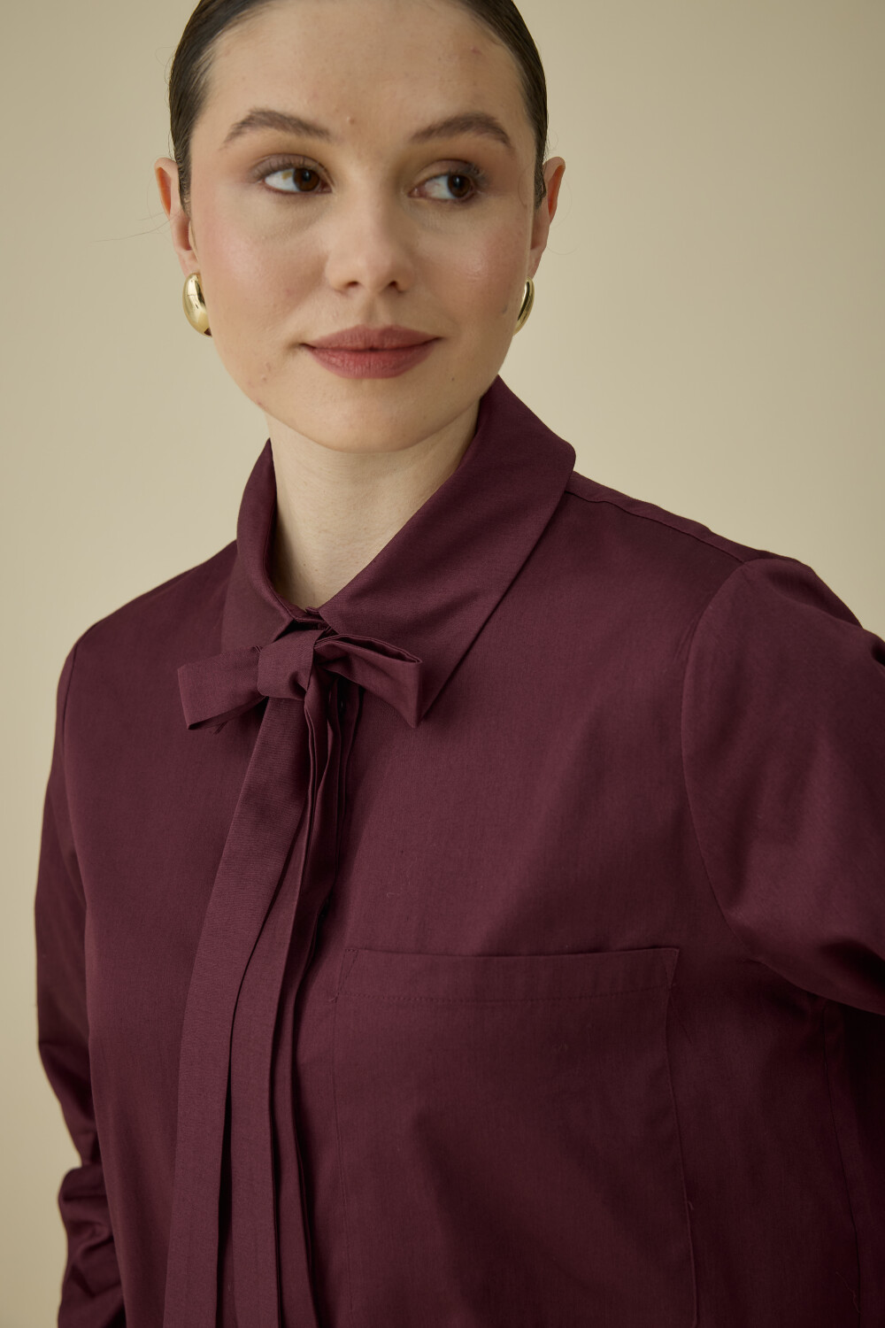 FULARLI GÖMLEK BORDO - 7