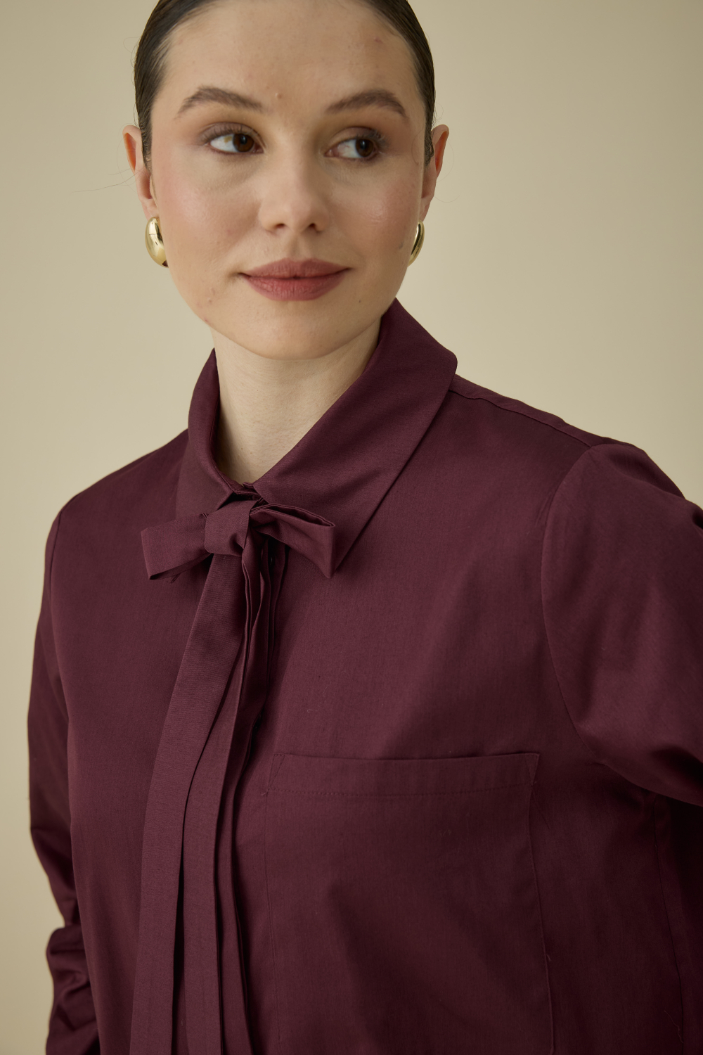 FULARLI GÖMLEK BORDO - 7