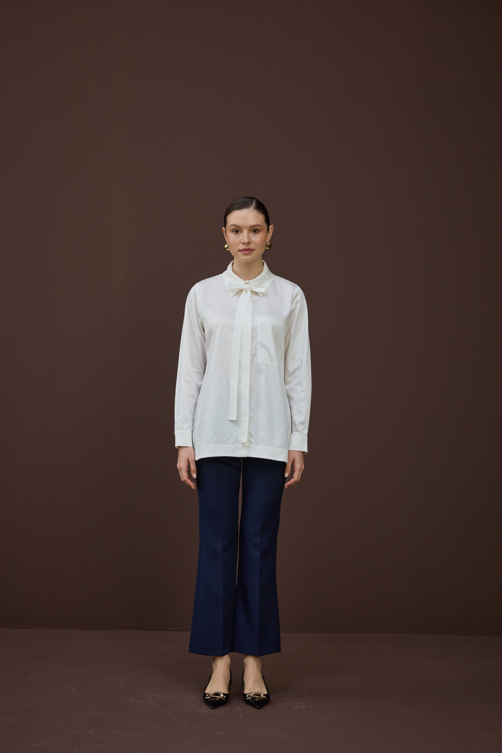 FULARLI GÖMLEK EKRU - 3