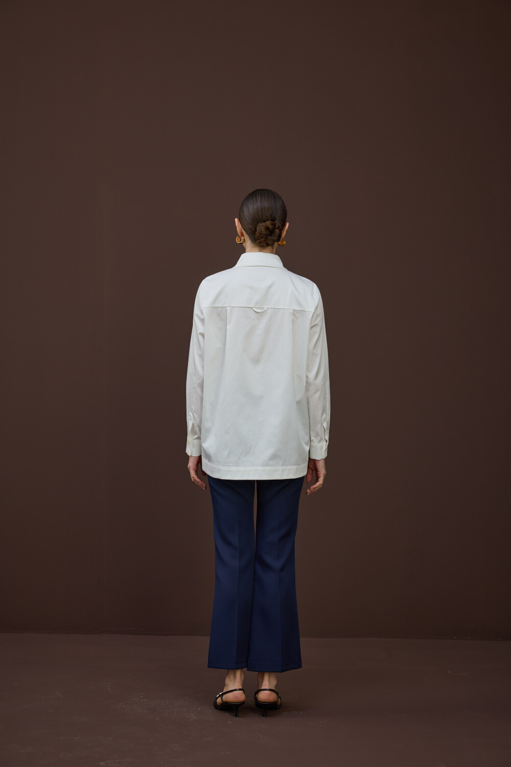 FULARLI GÖMLEK EKRU - 4