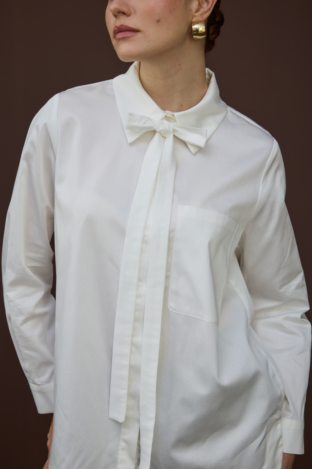 FULARLI GÖMLEK EKRU - 6