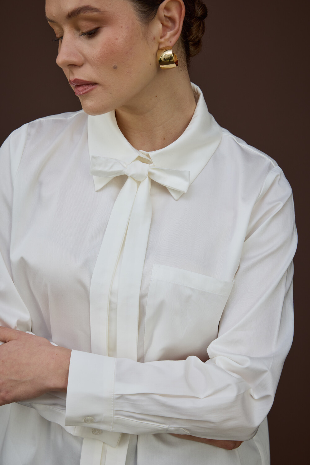 FULARLI GÖMLEK EKRU - 2