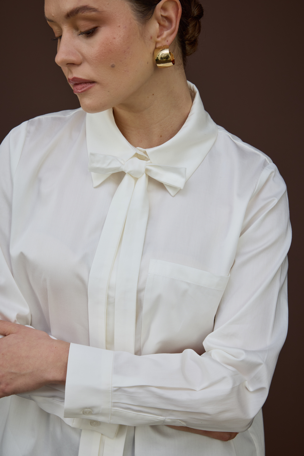 FULARLI GÖMLEK EKRU - 2