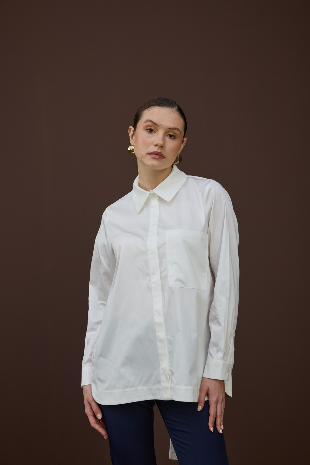 FULARLI GÖMLEK EKRU - 9