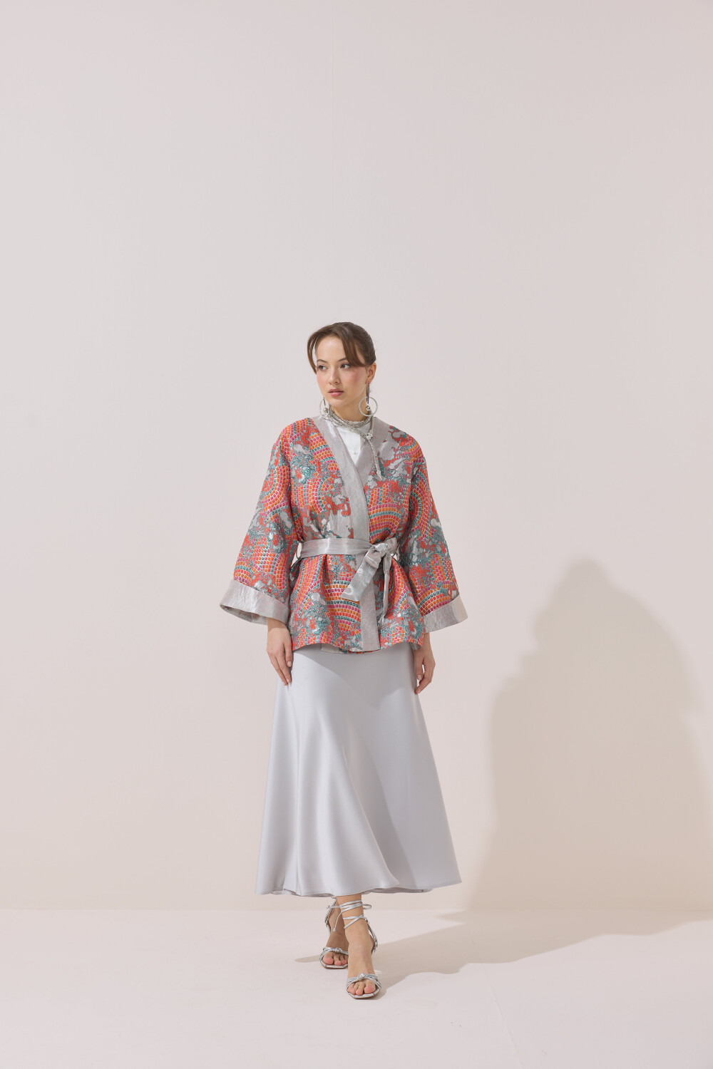 GARNİLİ JAKAR KİMONO MERCAN - 4